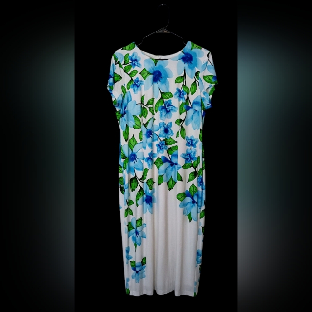 Maggy London Blue and Green Floral Dress
